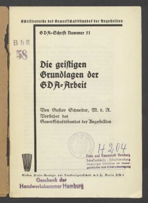 Die geistigen Grundlagen der GDA-Arbeit