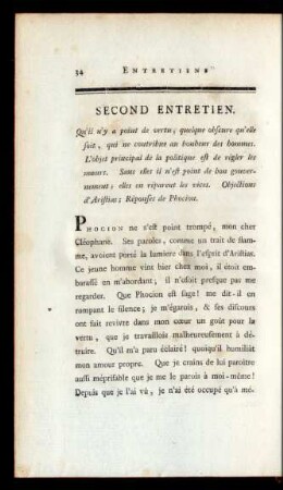 Second Entretien. Qu'il n'y a point de vertu, quelque obscure qu'elle soit, ...