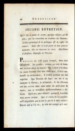 Second Entretien. Qu'il n'y a point de vertu, quelque obscure qu'elle soit, ...
