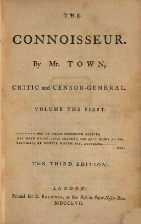 The connoisseur. 1. 1754