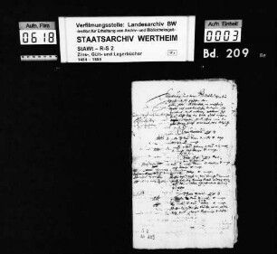 Abrechnung mit den Gültleuten zu Uissigheim, so geschehen anno 1650