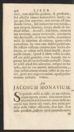 Ad Jacobum Monavium.