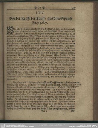 LXIV. Von der Krafft der Tauff, aus dem Spruch Tit. 3,5.6.7