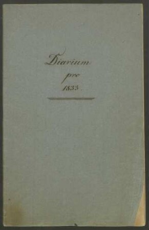Diarium (Tagebuch) des Obersthofmeisteramts