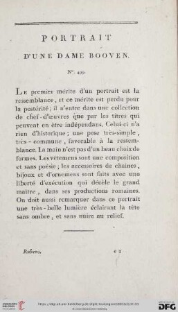 Portrait d'une Dame Booven (No. 499)