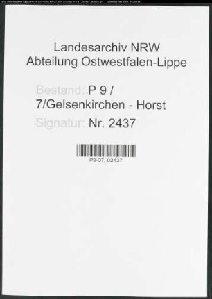 Sterberegister Standesamt Gelsenkirchen-Horst