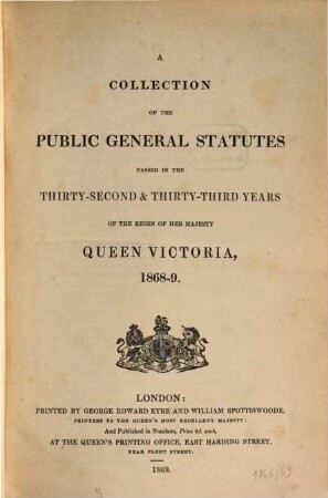 A Collection of the public general statutes. 1868/69 (1869)