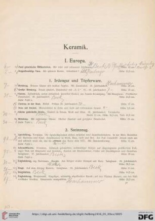 Keramik (Nr. 1-166)