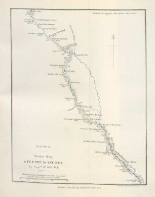 Route map A-Tun-Tzu to Tz'u-Kua