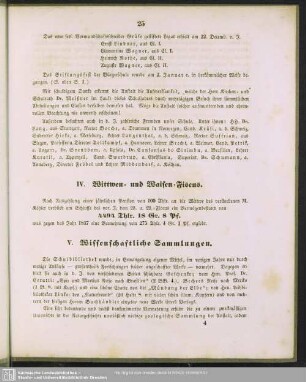 V. Wissenschaftliche Sammlungen