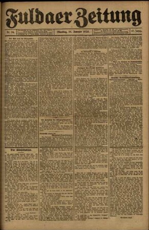 Ausgabe vom Montag, den 19. Januar 1920.