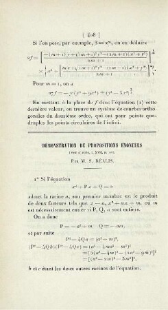 Démonstration de propositions enoncées.