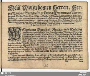 Dem Wolgebornen [Vorrede Demantius, deutsch]