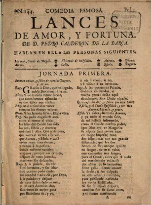 Lances de amor y fortuna : Comedia