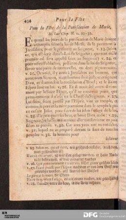 Pour la Fête de la Purification de Marie