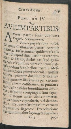 Punctum IV. De Avium Partibus