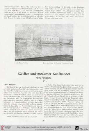 9/10: Künstler und moderner Kunsthandel, [2] : eine Enquête