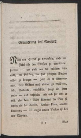 Erinnerung des Revisors