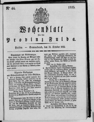 Nr. 44, Ausgabe vom 31. Oktober 1835