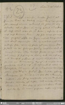 Eigenh. Brief von Friedrich Schleiermacher an August Wilhelm von Schlegel, Berlin, 17.09.1801