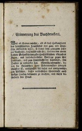 Erinnerung des Buchdruckers.