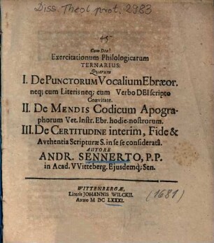 Exercitationum philologicarum ternarius