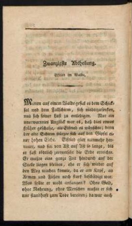 Zwanzigste Abtheilung. Elfried im Walde