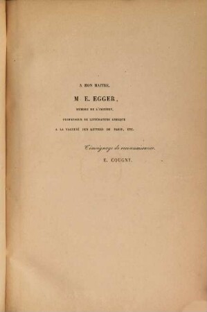 Progymnasmata  : Premiers exercices oratoires. Quatre modèles tirés d'un manuscrit de la Bibliothèque de Bourges et publiés pour la première fois avec une traduction française et des notes par E. Cougny