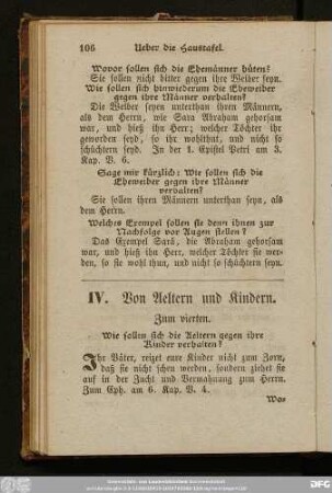 IV. Von Aeltern und Kindern.