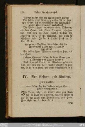 IV. Von Aeltern und Kindern.