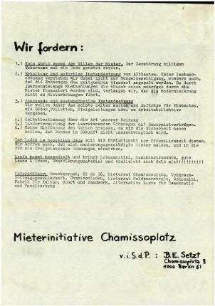 Flugschrift: Instandbesetzung,               1980