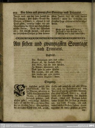 Am sieben und zwantzigsten Sonntage nach Trinitatis
