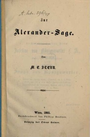 Zur Alexander-Sage