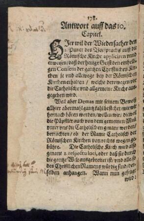 Antwort auff das 10. Capitel.