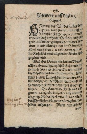 Antwort auff das 10. Capitel.