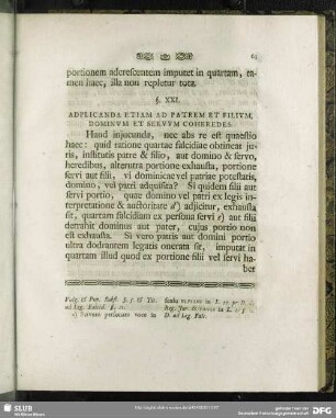 §. XXI. Adplicanda Etiam Ad Patrem Et Filium, Dominum Et Servum Coheredes