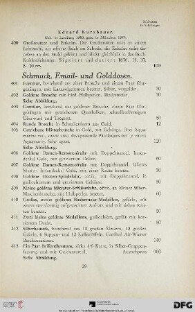 Schmuck, Email- und Golddosen (Nr. 401-429)