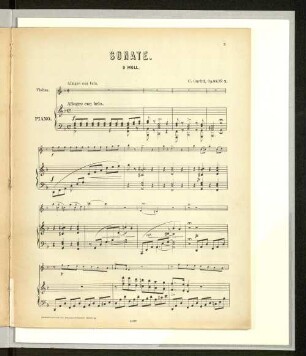 Sonate. D Moll. [Violino & Piano]