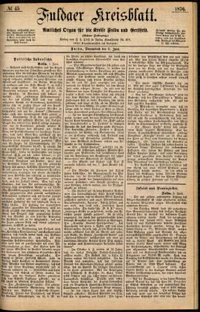 Ausgabe vom Samstag, den 03. Juni 1876.