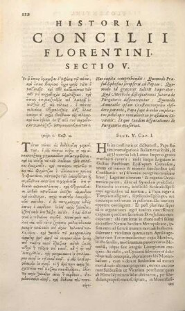 Historia Concilii Florentini Sectio V.