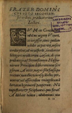 Fratris Dominici Soto Segobiensis, Ordinis Praedicatorvm, in Cavsa Paupervm Deliberatio