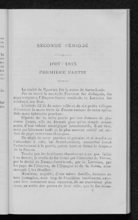 Seconde Période. 1697 - 1815.