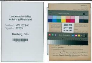 Entnazifizierung Otto Kleeberg , geb. 27.03.1897 (Foerster)