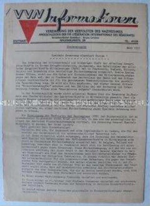 Sonderausgabe des Mitteilungsblatt der VVN zur Ernennung des früheren Wehrmachts-Generals Speidel zum NATO-Befehlshaber für Mitteleuropa