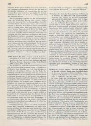 156-157 [Rezension] Springmeyer, Heinrich, Herders Lehre vom Naturschönen