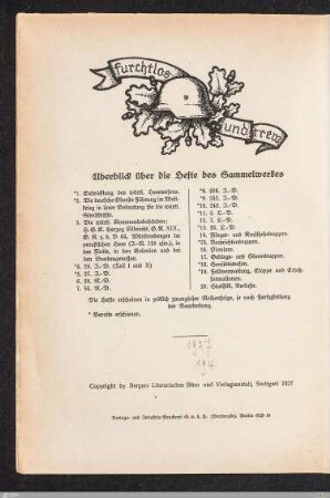 Überblick über die Hefte des Sammelwerkes