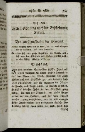 Auf den vierten Sonntag nach der Erscheinung Christi.