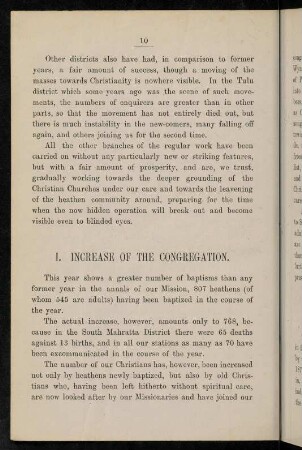 10-11, I. Increase of the congregation