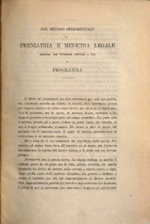 Rivista sperimentale di freniatria e medicina legale delle alienazioni mentali : archivio italiano per le malattie nervose e mentali. 1. 1875