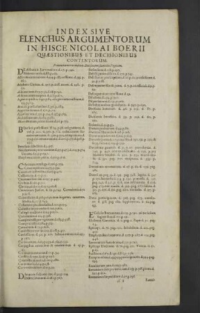 Index sive elenchus argumentorum